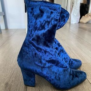 Blue suede boots